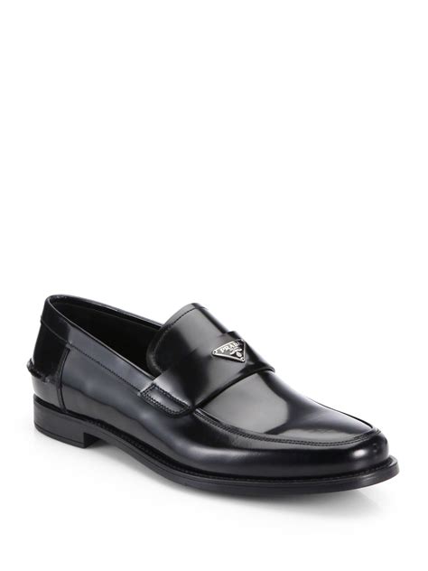 mens prada black loafers|prada men's loafers black.